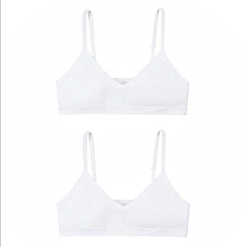 NWT Hanes Girls’ Cami Strap Wire-free Bra (2-pack)